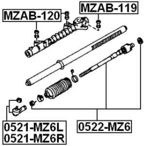 Mounting Steering Gear - FEBEST MZAB120