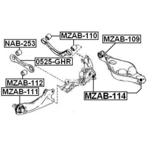 Mounting Control Trailing Arm - FEBEST MZAB110