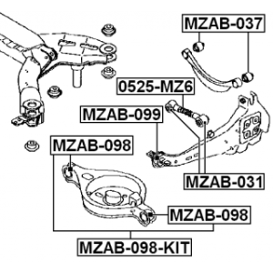 Repair Kit Control Arm - FEBEST MZAB098KIT