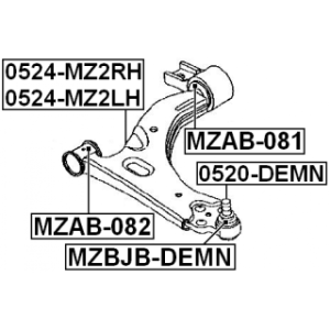 Mounting Control Trailing Arm - FEBEST MZAB081