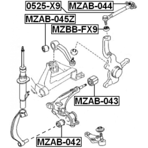 Mounting Control Trailing Arm - FEBEST MZAB044