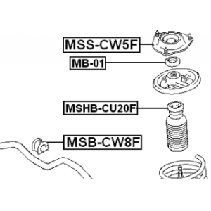 Suspension Strut Support Mount - FEBEST MSSCW5F