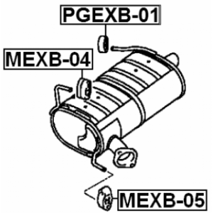 Rubber Buffer Muffler - FEBEST MEXB04