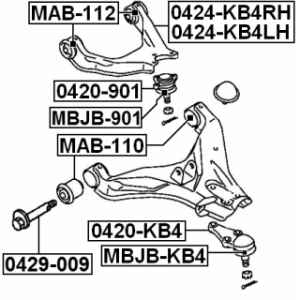 Repair Kit Supporting Ball Joint - FEBEST MBJBKB4
