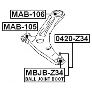 Mounting Control Trailing Arm - FEBEST MAB106