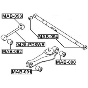 Mounting Control Trailing Arm - FEBEST MAB090