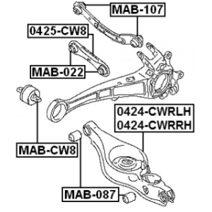 Mounting Control Trailing Arm - FEBEST MAB087