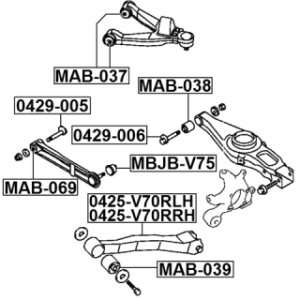 Mounting Control Trailing Arm - FEBEST MAB039