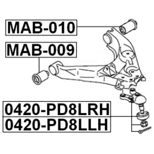Mounting Control Trailing Arm - FEBEST MAB009