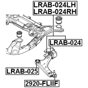 Mounting Control Trailing Arm - FEBEST LRAB024RH
