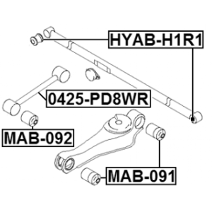 Mounting Control Trailing Arm - FEBEST HYABH1R1