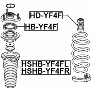 Rolling Bearing Suspension Strut Support Mount - FEBEST HBYF4F
