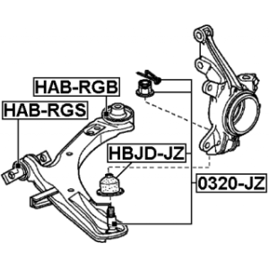 Mounting Control Trailing Arm - FEBEST HABRGB
