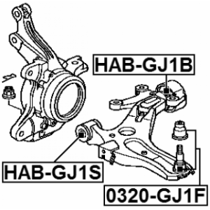 Mounting Control Trailing Arm - FEBEST HABGJ1B