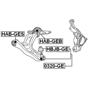 Mounting Control Trailing Arm - FEBEST HABGEB