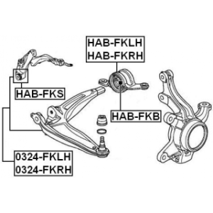 Mounting Control Trailing Arm - FEBEST HABFKRH
