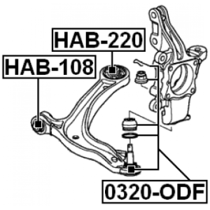 Mounting Control Trailing Arm - FEBEST HAB220