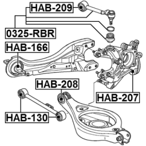 Mounting Control Trailing Arm - FEBEST HAB207