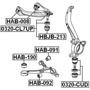 Mounting Control Trailing Arm - FEBEST HAB190