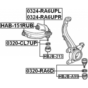 Mounting Control Trailing Arm - FEBEST HAB151RUB
