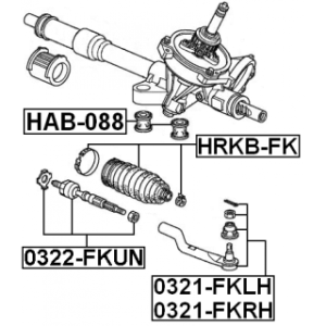 Mounting Steering Gear - FEBEST HAB088