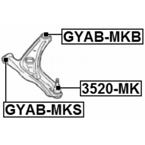 Mounting Control Trailing Arm - FEBEST GYABMKS