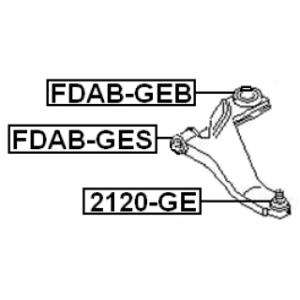 Mounting Control Trailing Arm - FEBEST FDABGEB