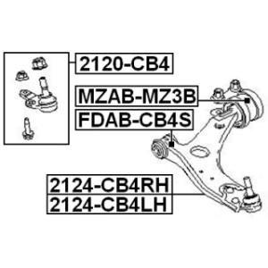 Mounting Control Trailing Arm - FEBEST FDABCB4S