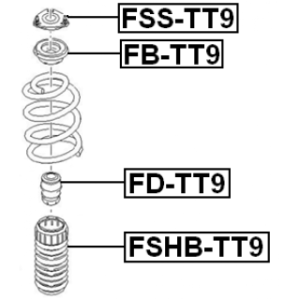 Rolling Bearing Suspension Strut Support Mount - FEBEST FBTT9