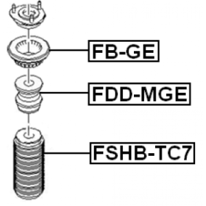 Rolling Bearing Suspension Strut Support Mount - FEBEST FBGE