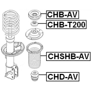 Rolling Bearing Suspension Strut Support Mount - FEBEST CHBT200